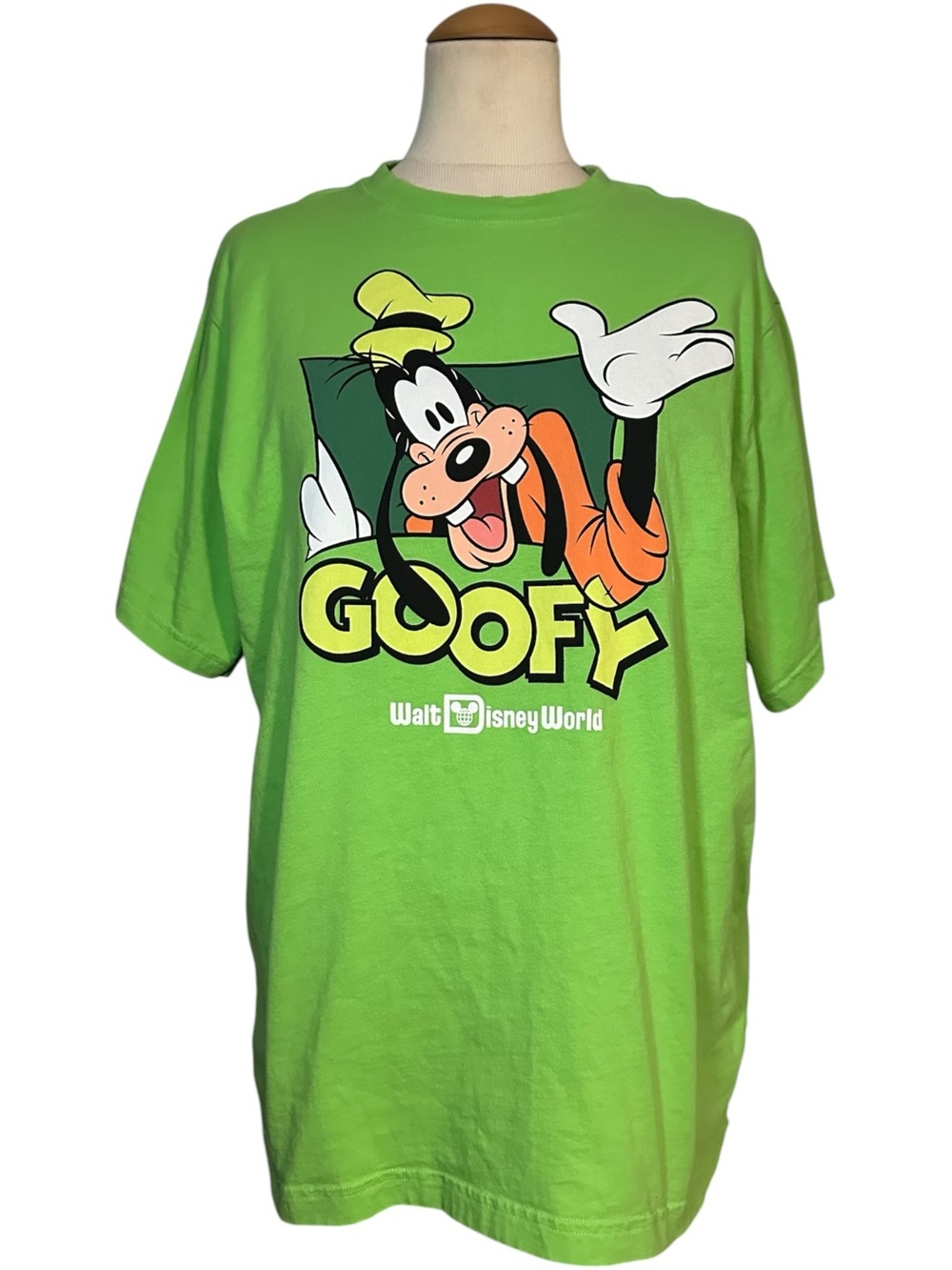 Disney Parks Goofy Graphic Tee Lime Green Unisex Size L